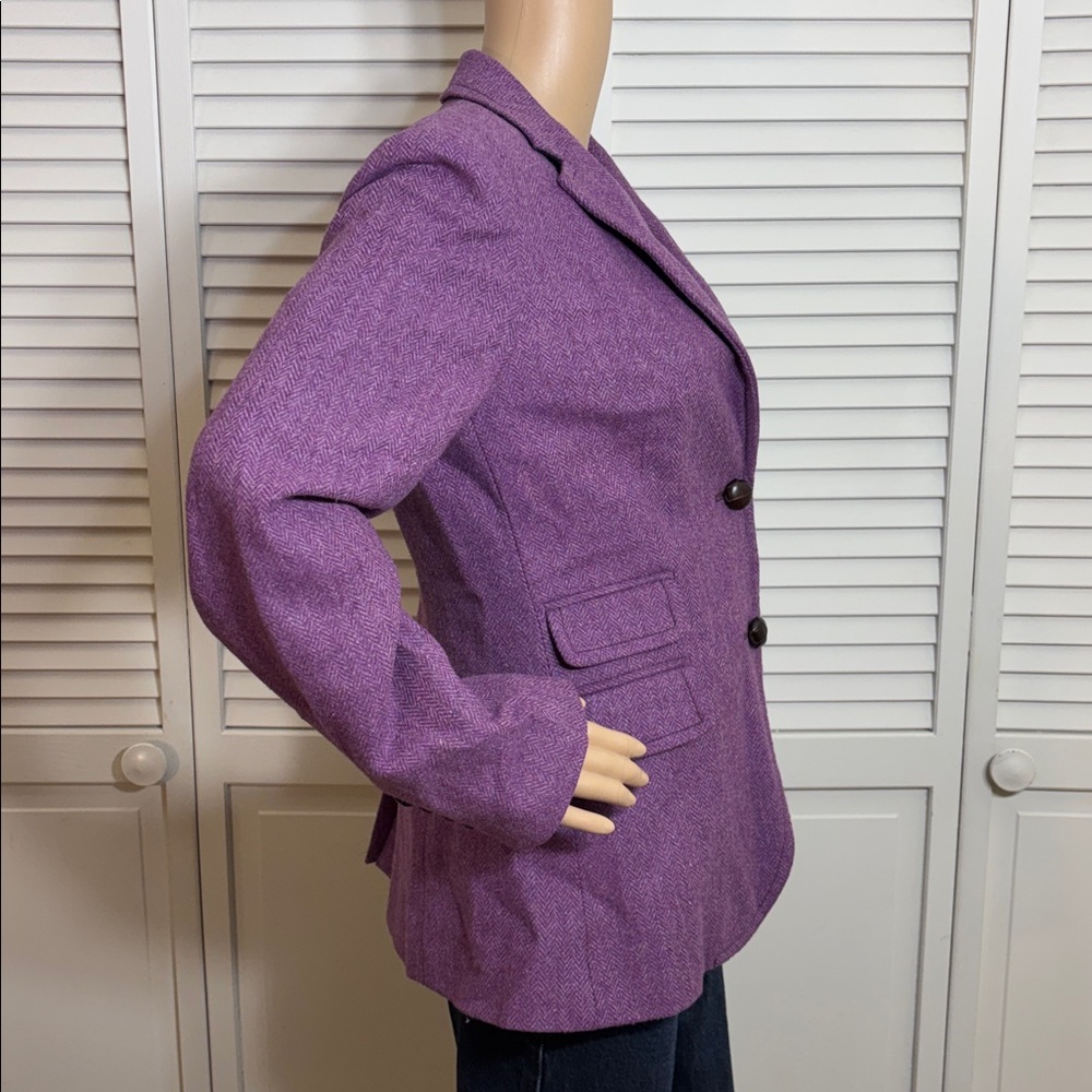 J. Crew Purple Wool Blazer Size 10 - Picture 5 of 11